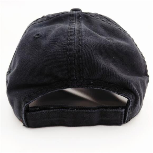 MTEX OIL Cap Embroidered Distressed Dad Hat Unstructured Black Washed Landman main image 4